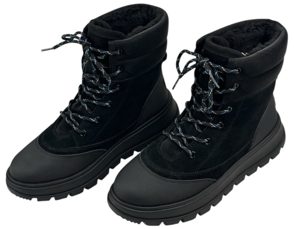 Koolaburra by UGG Deza Lace-Up Utility Boots Womens Sz. 9 Black Suede New $120